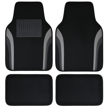 4 Pcs Car Universal Leather Waterproof Sporty Floor Mats Carpet
