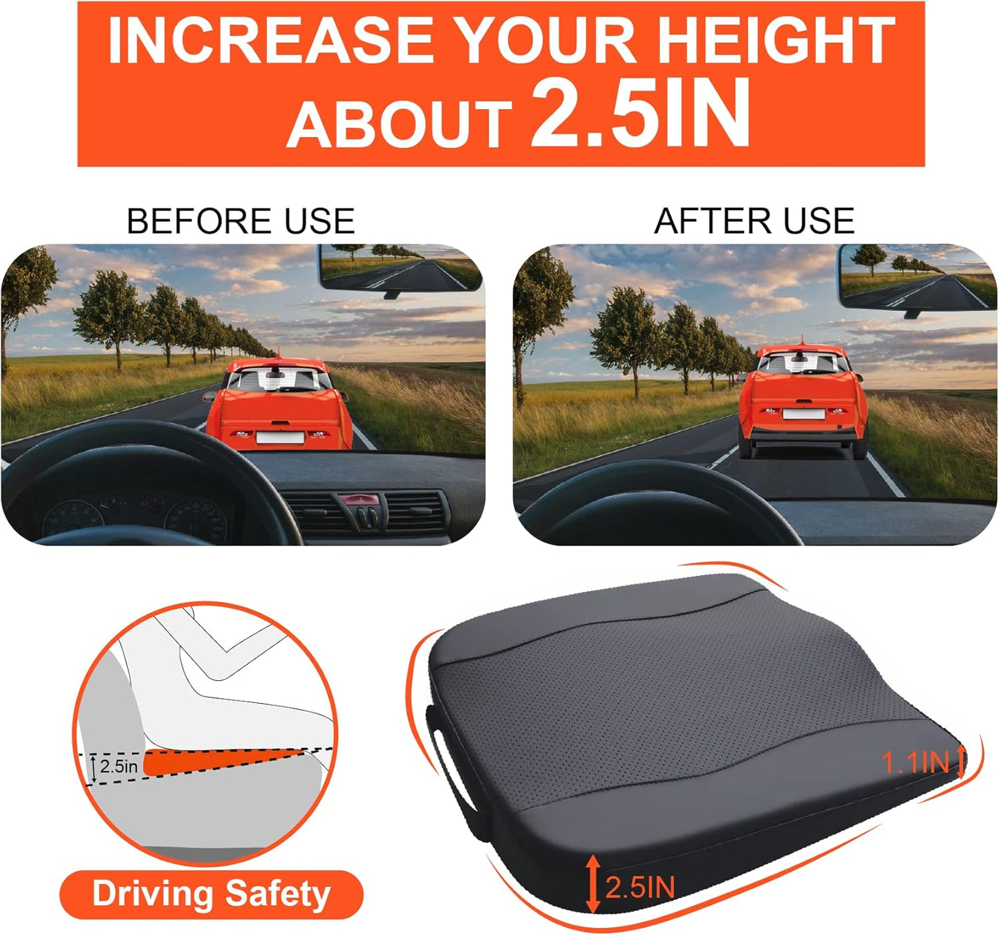 Car Comfort Memory Foam Breathable Mesh Seat Cushions