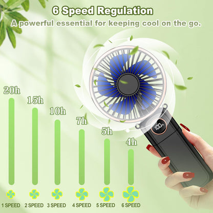 Car Portable Handheld Fan Rechargeable Foldable Fan