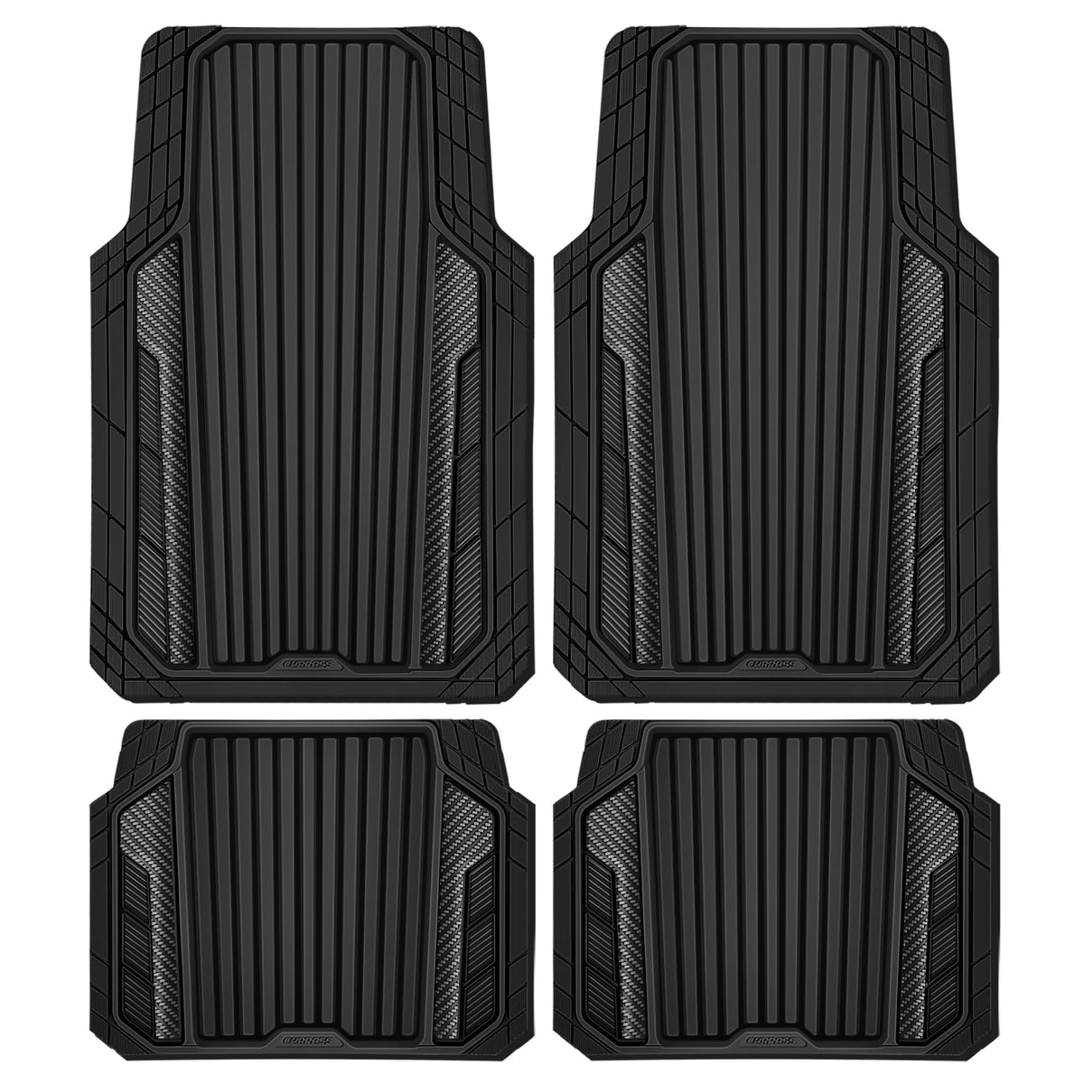 Car Heavy Duty Rubber Mats Metallic Aluminum Film Waterproof Universal Floor Mat