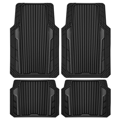 Car Heavy Duty Rubber Mats Metallic Aluminum Film Waterproof Universal Floor Mat