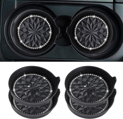 Car Cup Coaster Universal Non-Slip Bling Crystal Organzier
