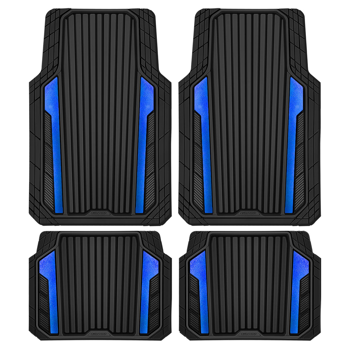 Car Heavy Duty Rubber Mats Metallic Aluminum Film Waterproof Universal Floor Mat
