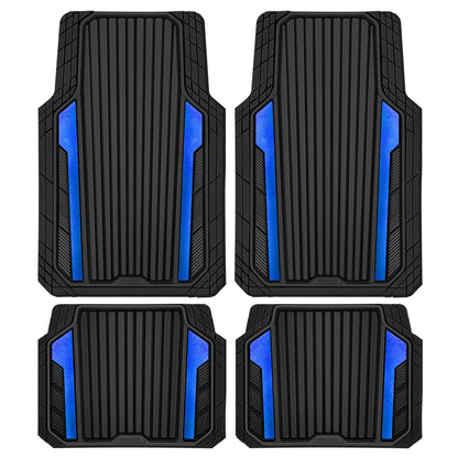 Car Heavy Duty Rubber Mats Metallic Aluminum Film Waterproof Universal Floor Mat