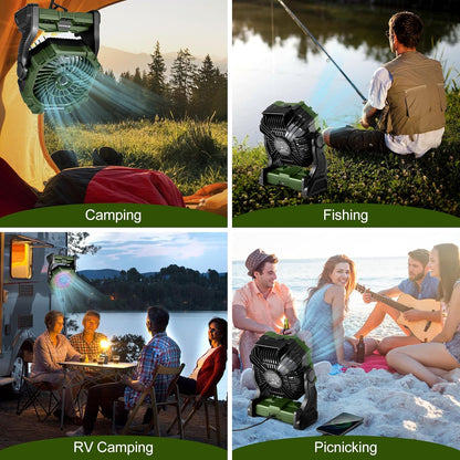 Car Odoland Portable Misting Fan Camping RGB Fan