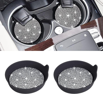 Car Cup Coaster Universal Non-Slip Bling Crystal Organzier