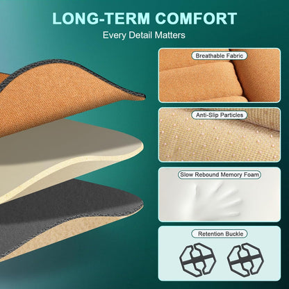 Car Memory Foam Back Support Adjustable Seat Cushion