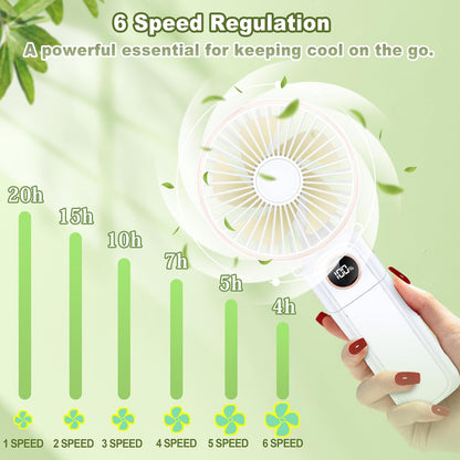 Car Portable Handheld Fan Rechargeable Foldable Fan