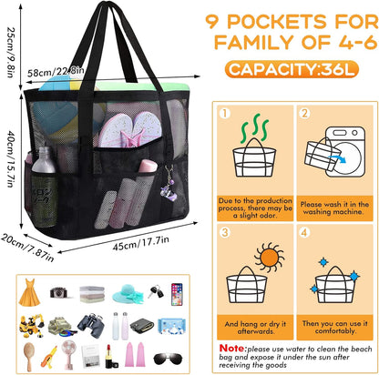 Camping Mesh Beach Waterproof Tote Bags