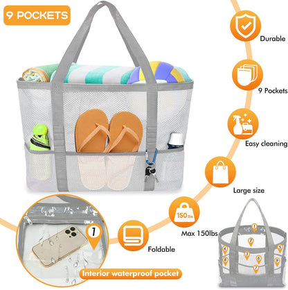 Camping Mesh Beach Waterproof Tote Bags