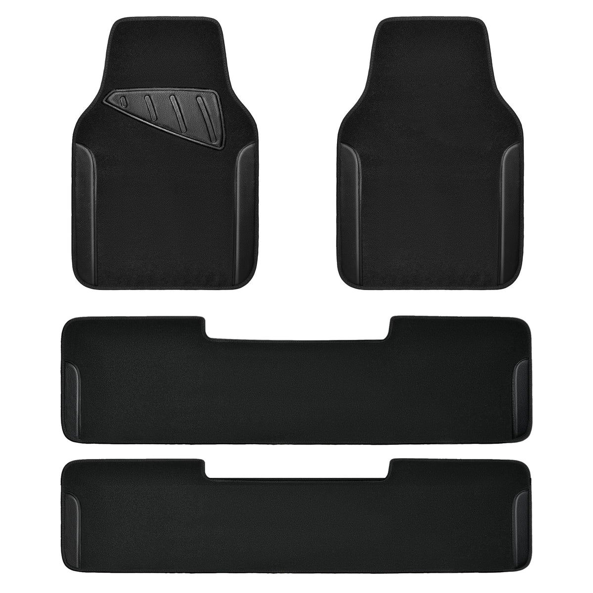 Car Waterproof Universal Floor Mats Faux Leather Anti-Slip Nibbs Driver Heel Pad 4 Packs