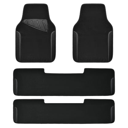 Car Waterproof Universal Floor Mats Faux Leather Anti-Slip Nibbs Driver Heel Pad 4 Packs