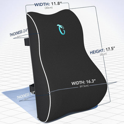 Car Chair Lumbar Support Pillow Memory Foam Seat Cushion