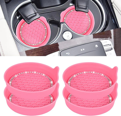 Car Cup Coaster Universal Non-Slip Bling Crystal Organzier