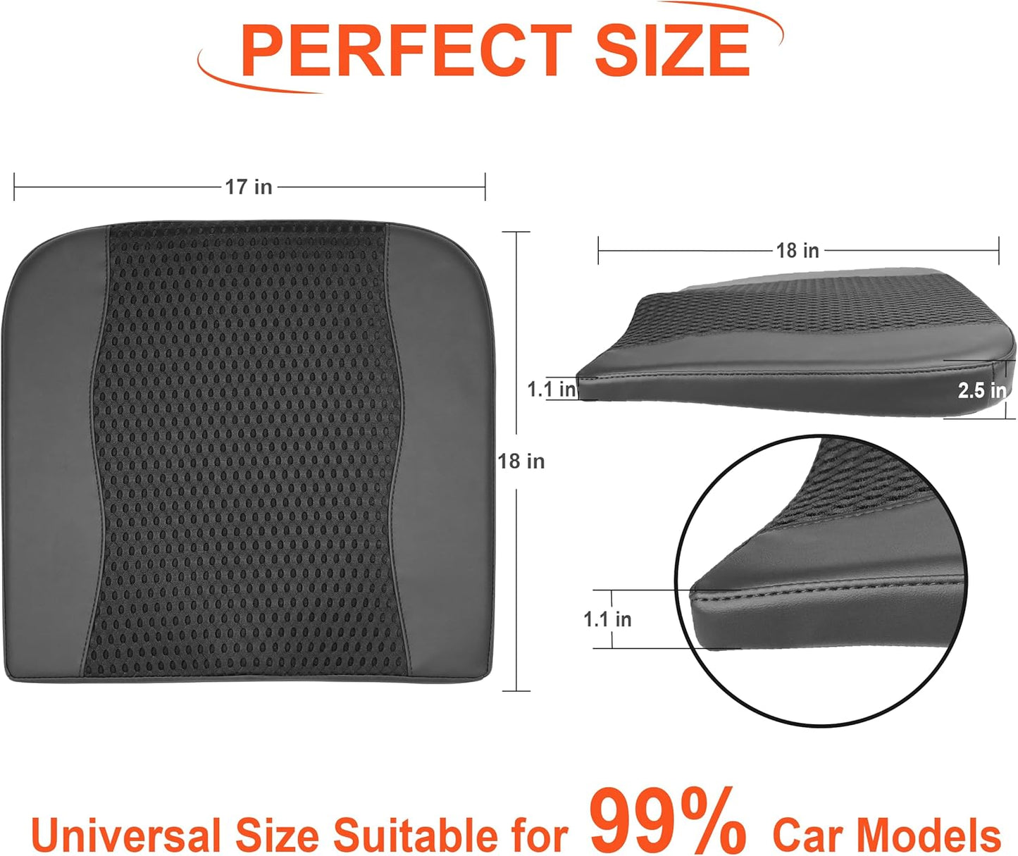 Car Comfort Memory Foam Breathable Mesh Seat Cushions