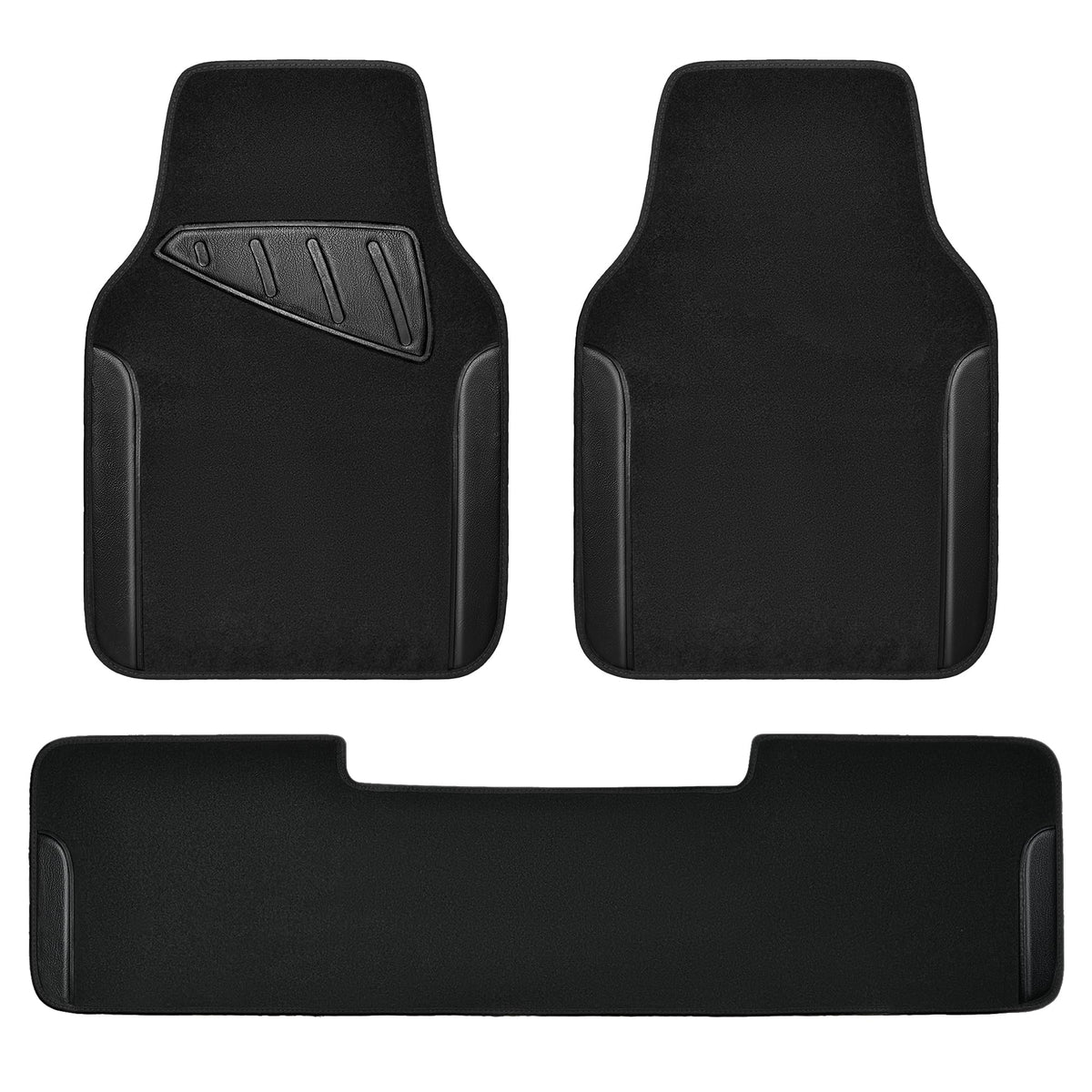 Car Waterproof Universal Floor Mats Faux Leather Anti-Slip Nibbs Driver Heel Pad 4 Packs