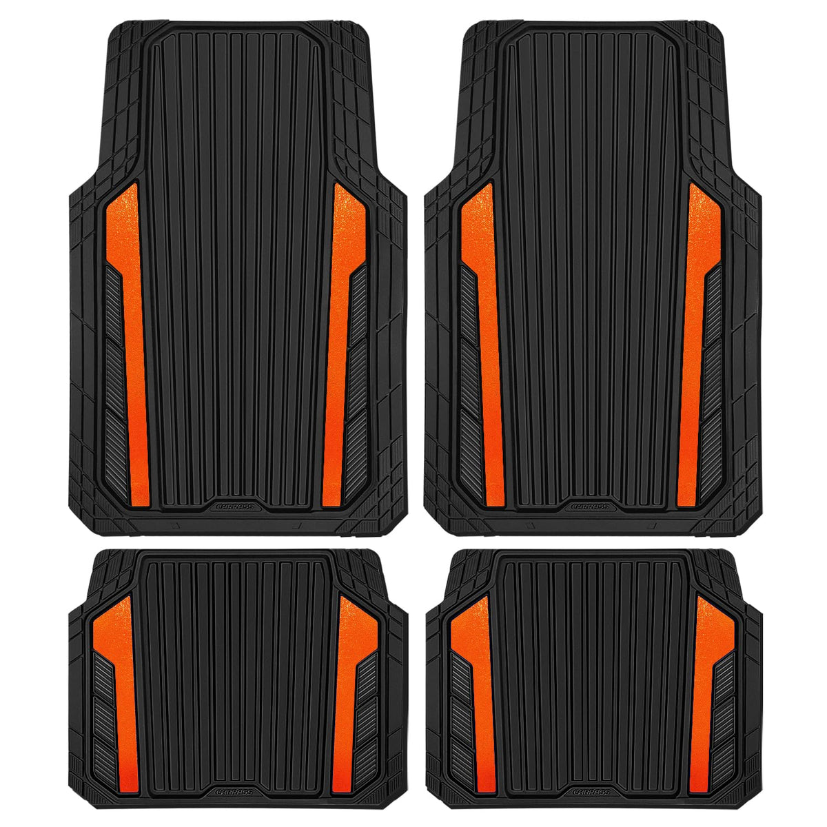 Car Heavy Duty Rubber Mats Metallic Aluminum Film Waterproof Universal Floor Mat