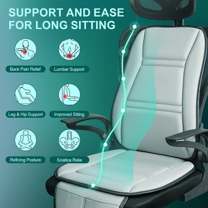 Car Memory Foam Back Support Adjustable Seat Cushion