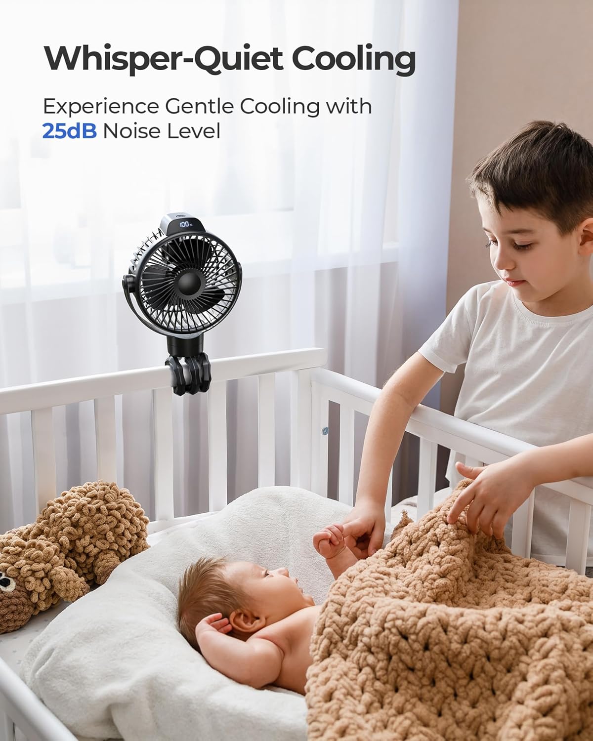 Car Baby Portable Stroller Rechargeable Battery 3 Speeds Fan