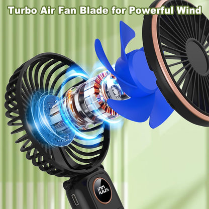Car Portable Handheld Fan Rechargeable Foldable Fan