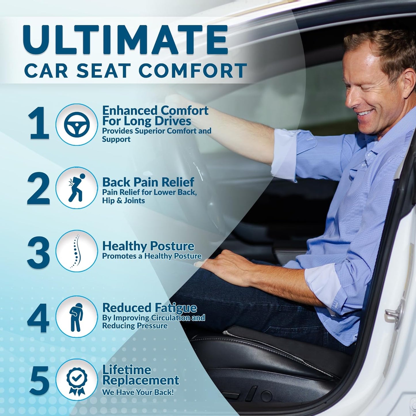 Car Premium Memory Foam Polyurethane Seat Cushion