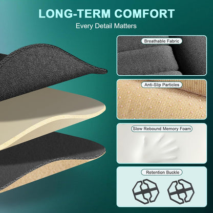 Car Memory Foam Back Support Adjustable Seat Cushion