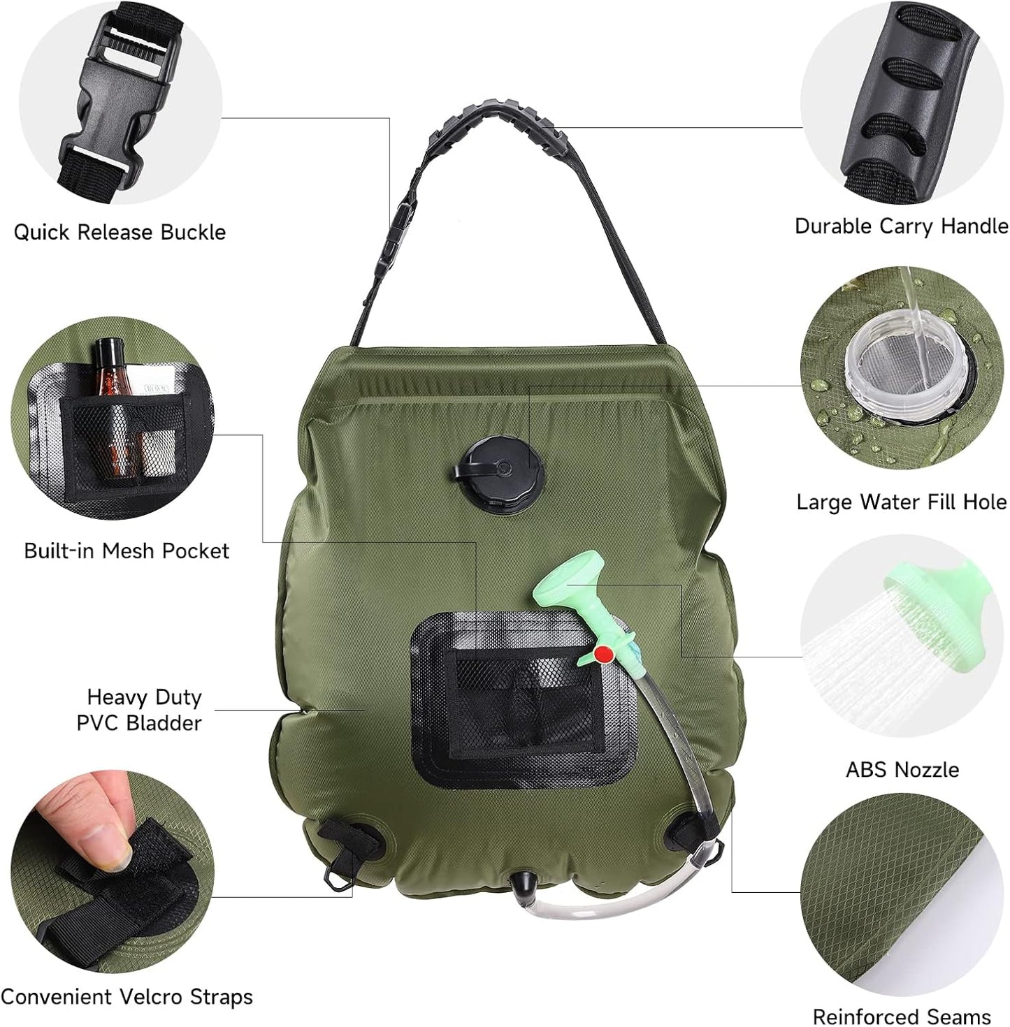 Solar Portable Shower Bag Solar Heating Camping Shower Bag