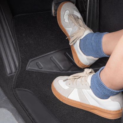 Car Waterproof Universal Floor Mats Faux Leather Anti-Slip Nibbs Driver Heel Pad 4 Packs
