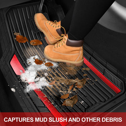 Car Heavy Duty Rubber Mats Metallic Aluminum Film Waterproof Universal Floor Mat