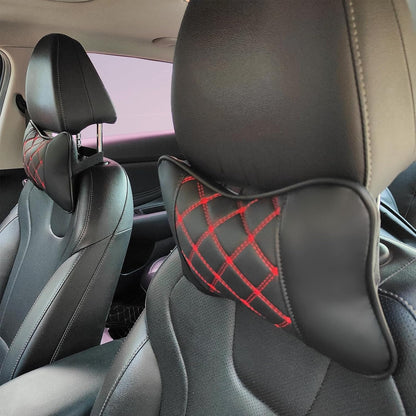 Car Neck  PU Leather Automotive Headrest Pillow 2 Pack
