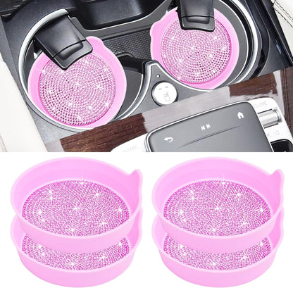 Car Cup Coaster Universal Non-Slip Bling Crystal Organzier