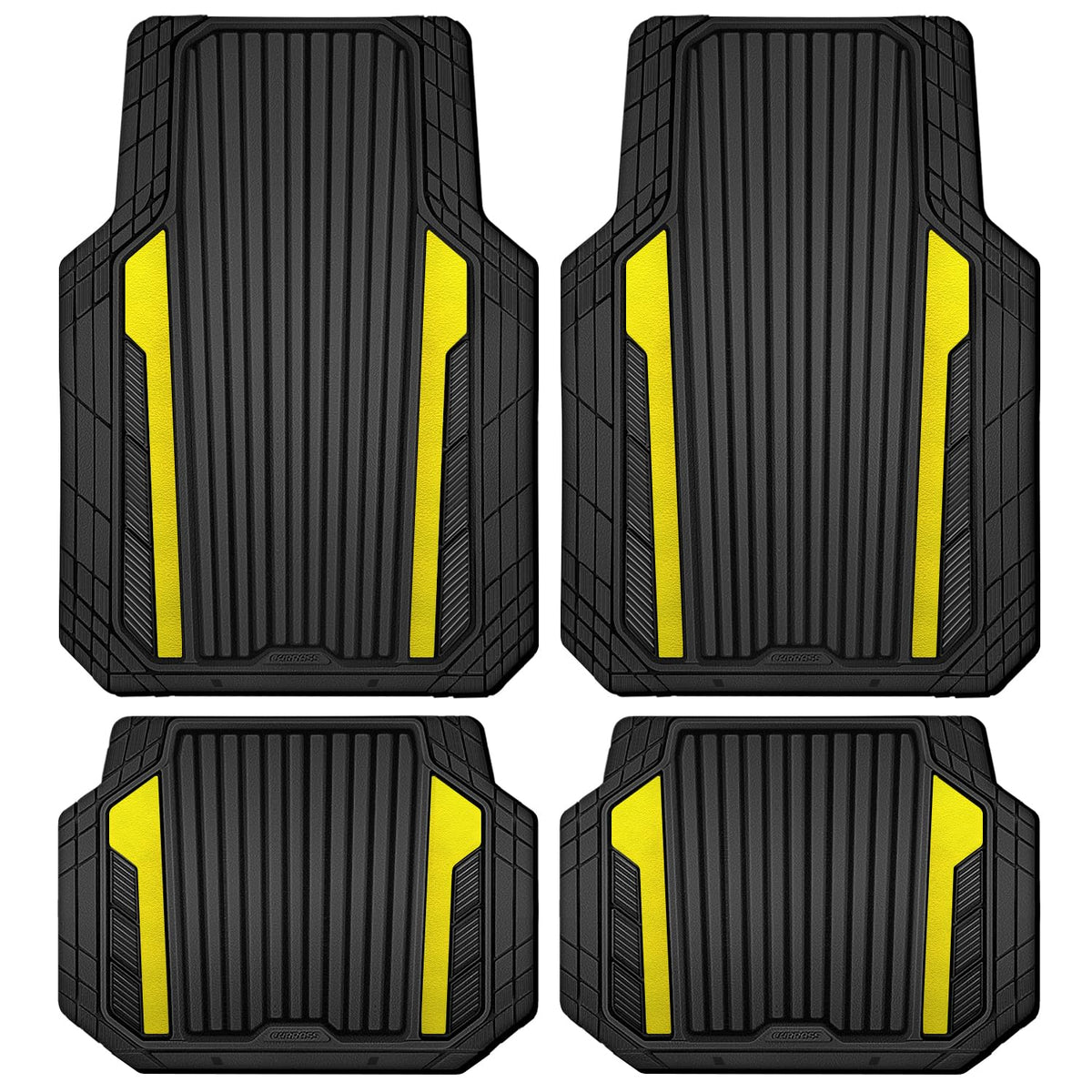 Car Heavy Duty Rubber Mats Metallic Aluminum Film Waterproof Universal Floor Mat