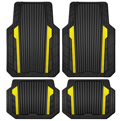 Car Heavy Duty Rubber Mats Metallic Aluminum Film Waterproof Universal Floor Mat