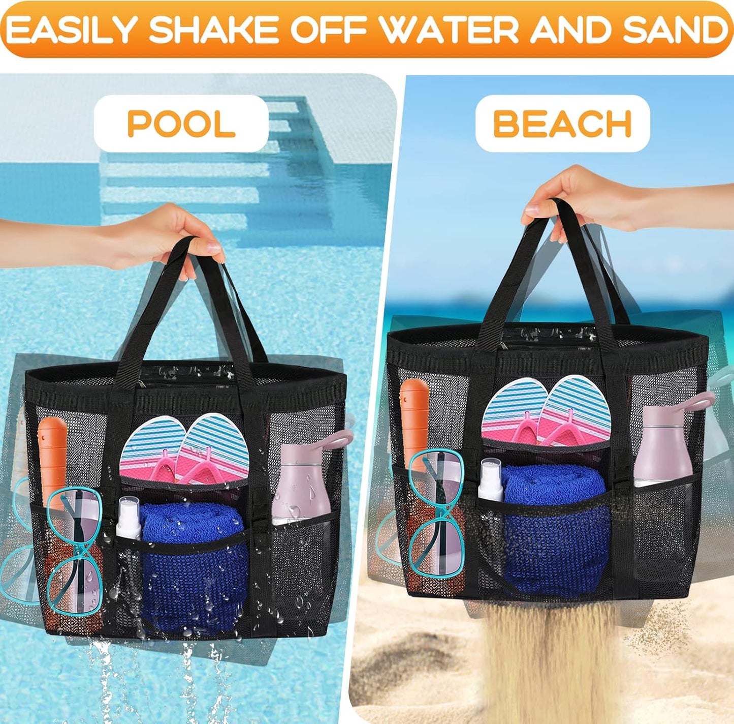 Camping Mesh Beach Waterproof Tote Bags