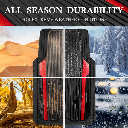 Car Heavy Duty Rubber Mats Metallic Aluminum Film Waterproof Universal Floor Mat