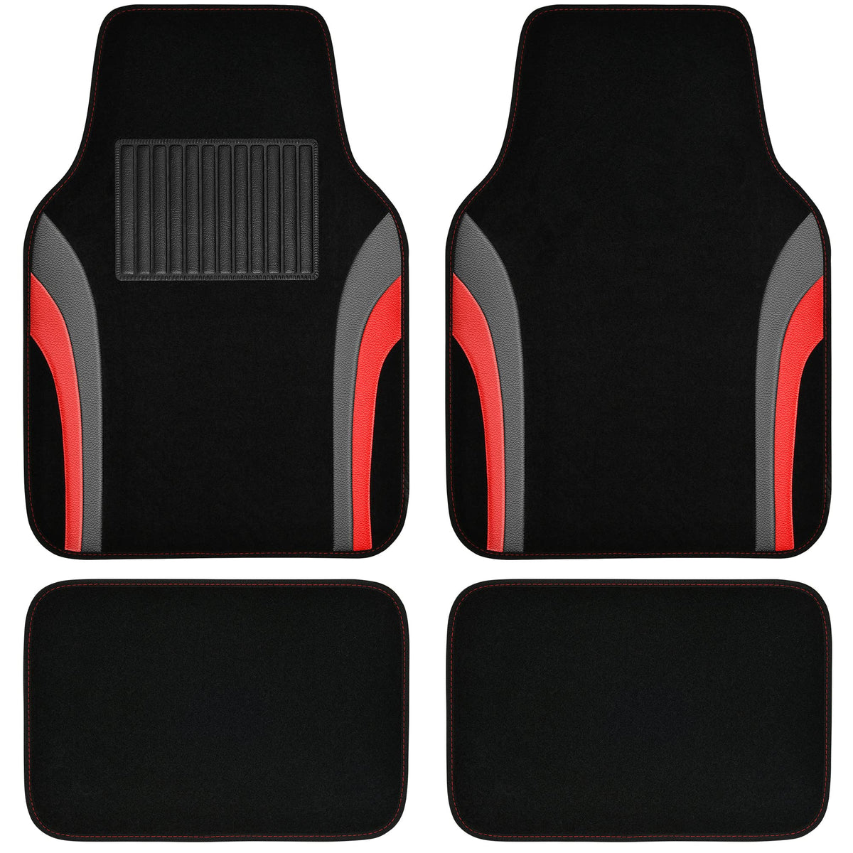 4 Pcs Car Universal Leather Waterproof Sporty Floor Mats Carpet