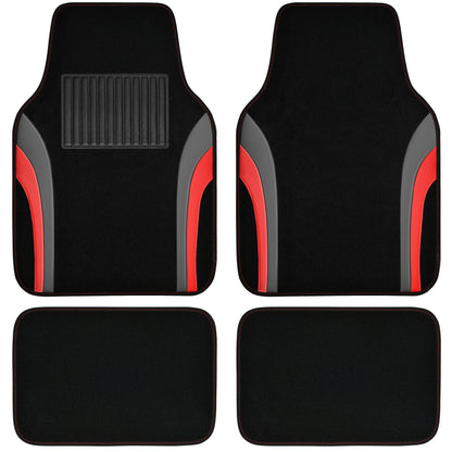 4 Pcs Car Universal Leather Waterproof Sporty Floor Mats Carpet