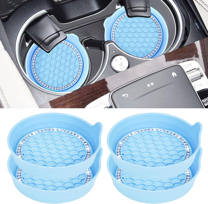 Car Cup Coaster Universal Non-Slip Bling Crystal Organzier