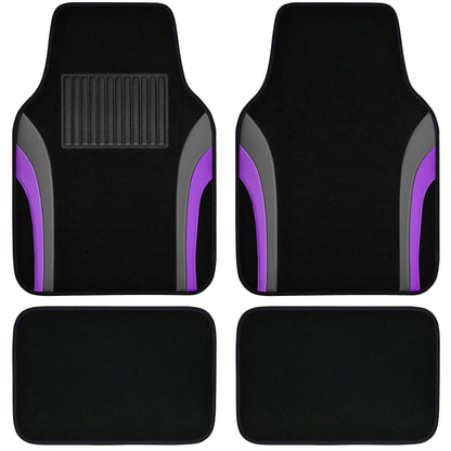 4 Pcs Car Universal Leather Waterproof Sporty Floor Mats Carpet