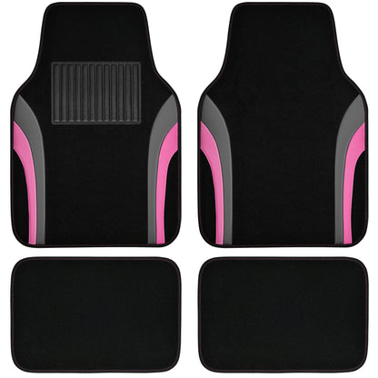 4 Pcs Car Universal Leather Waterproof Sporty Floor Mats Carpet