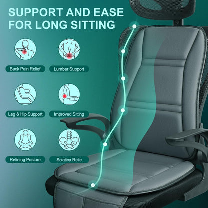 Car Memory Foam Back Support Adjustable Seat Cushion