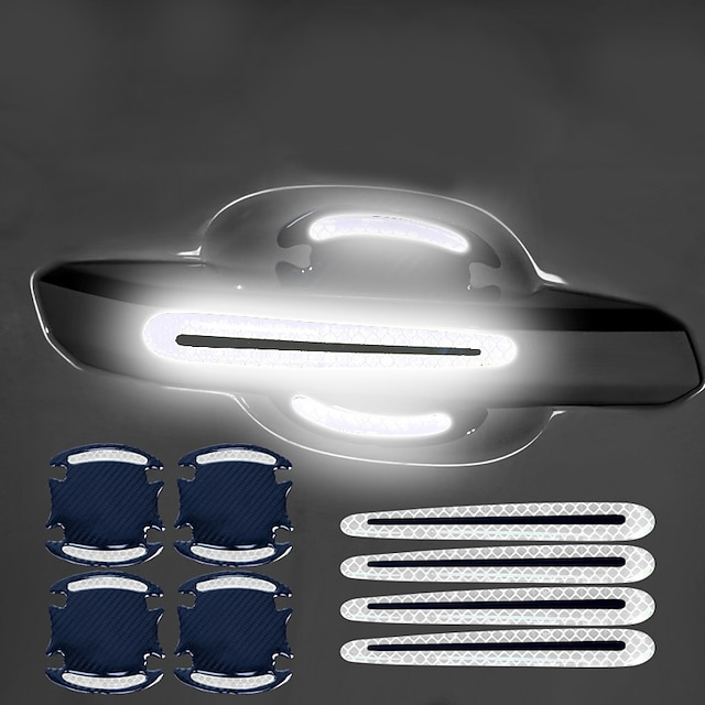 4pcs/8pcs Universal 3D Carbon Fiber Door Handle Sticker