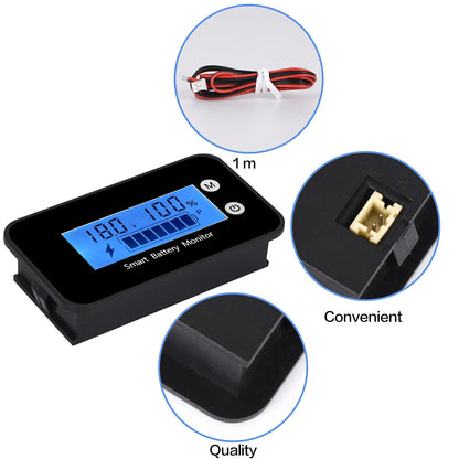 Car Motorcycle Battery Monitor LiFePO4 Lithium Waterproof with Bracket Display
