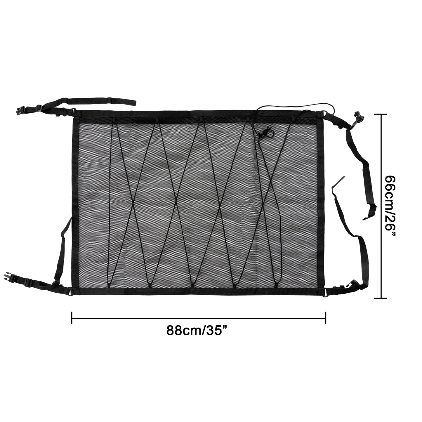 88X66CM Car Ceiling Roof Interior Cargo Zipper Universal Storage Bag Organizer