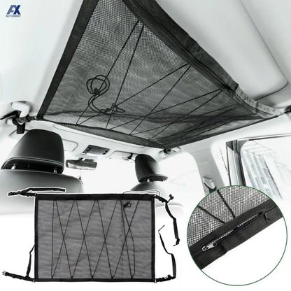 88X66CM Car Ceiling Roof Interior Cargo Zipper Universal Storage Bag Organizer