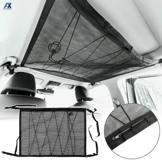 88X66CM Car Ceiling Roof Interior Cargo Zipper Universal Storage Bag Organizer