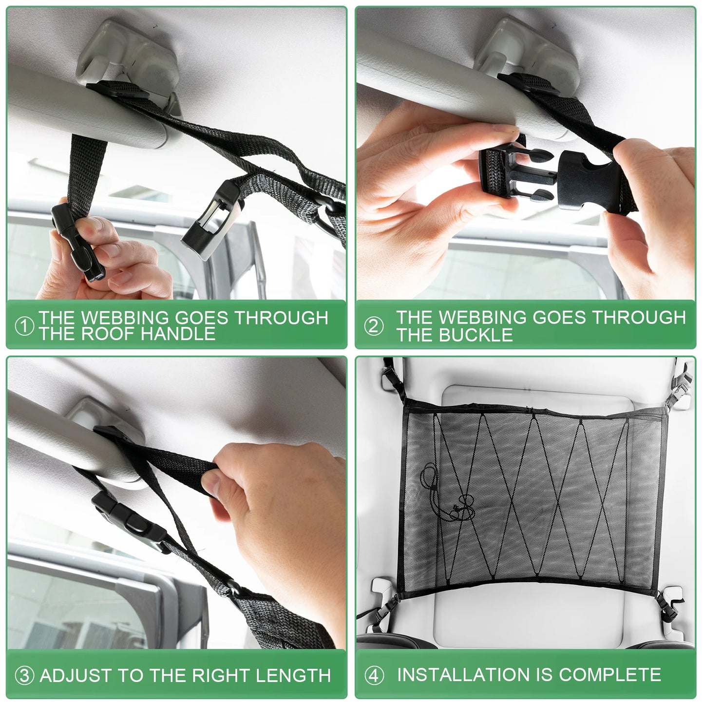 88X66CM Car Ceiling Roof Interior Cargo Zipper Universal Storage Bag Organizer