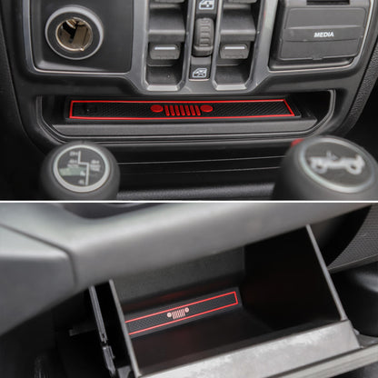 Car Interior Door Rubber Non-slip Cup Slot Pad Mat for Jeep 19 Pcs