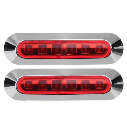 2PCS 6LED Side Marker Lights Lamp 12V 24V for Truck Trailer Caravan Lorry Van