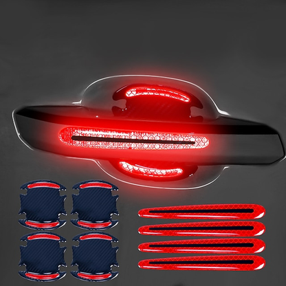 4pcs/8pcs Universal 3D Carbon Fiber Door Handle Sticker